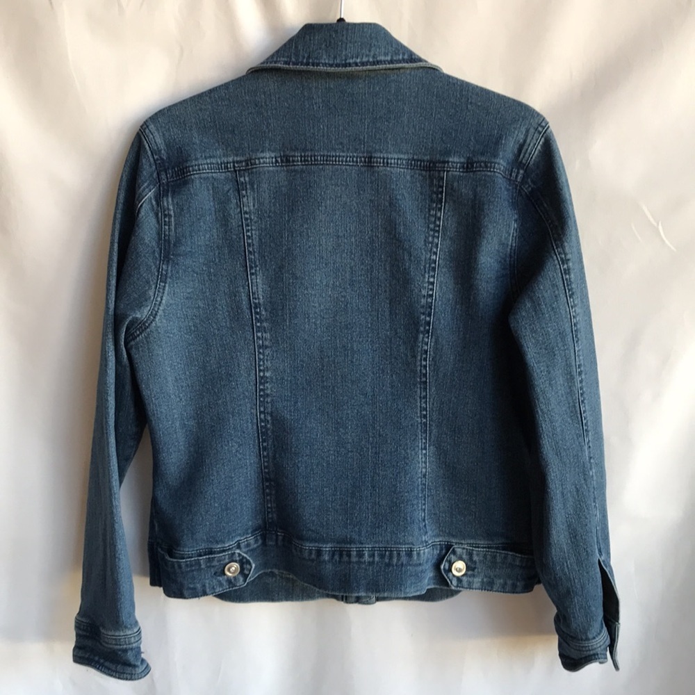 AMI denim blue jean jacket with ruffle detailing, L - Picture 3 of 11
